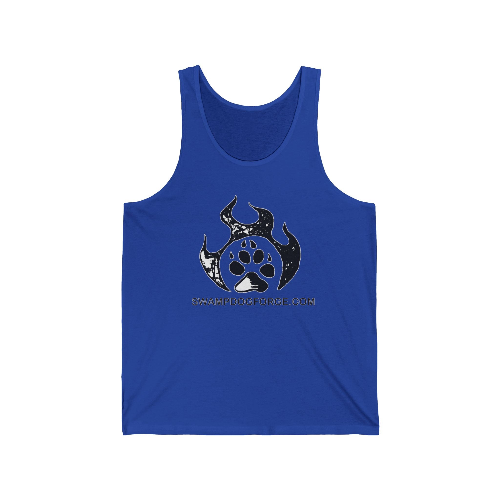 Swamp Dog Forge Logo Tank Top — Paw Flame Graphic Jersey Tank