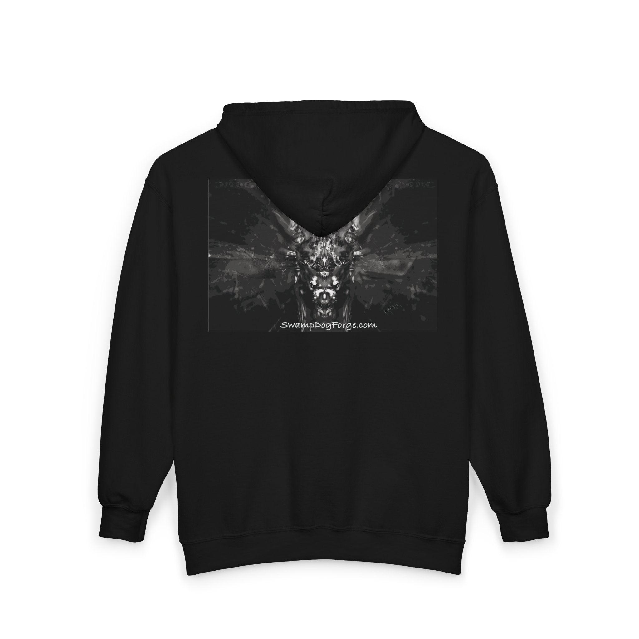 Skull Rorschach Full-Zip Hoodie – Dark Gothic Graphic Zip-Up