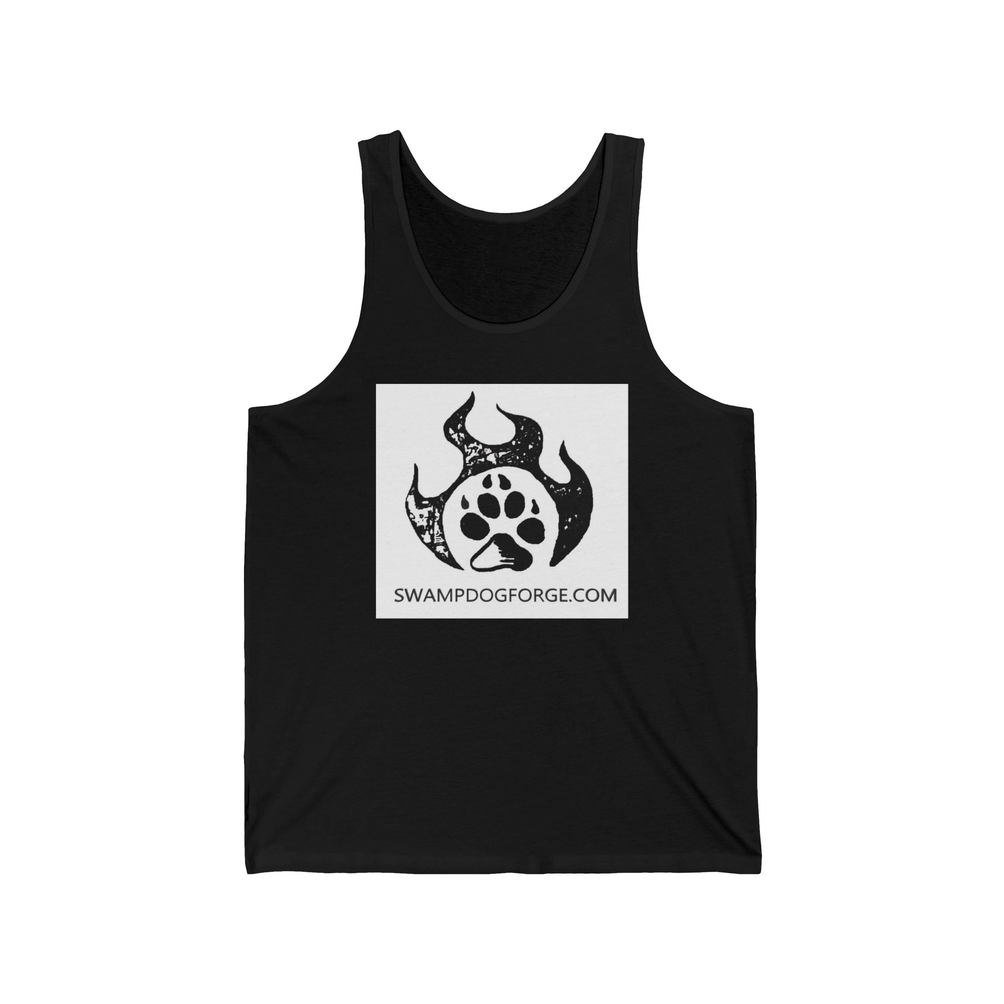 Swamp Dog Forge Logo Tank Top — Paw Flame Graphic Jersey Tank