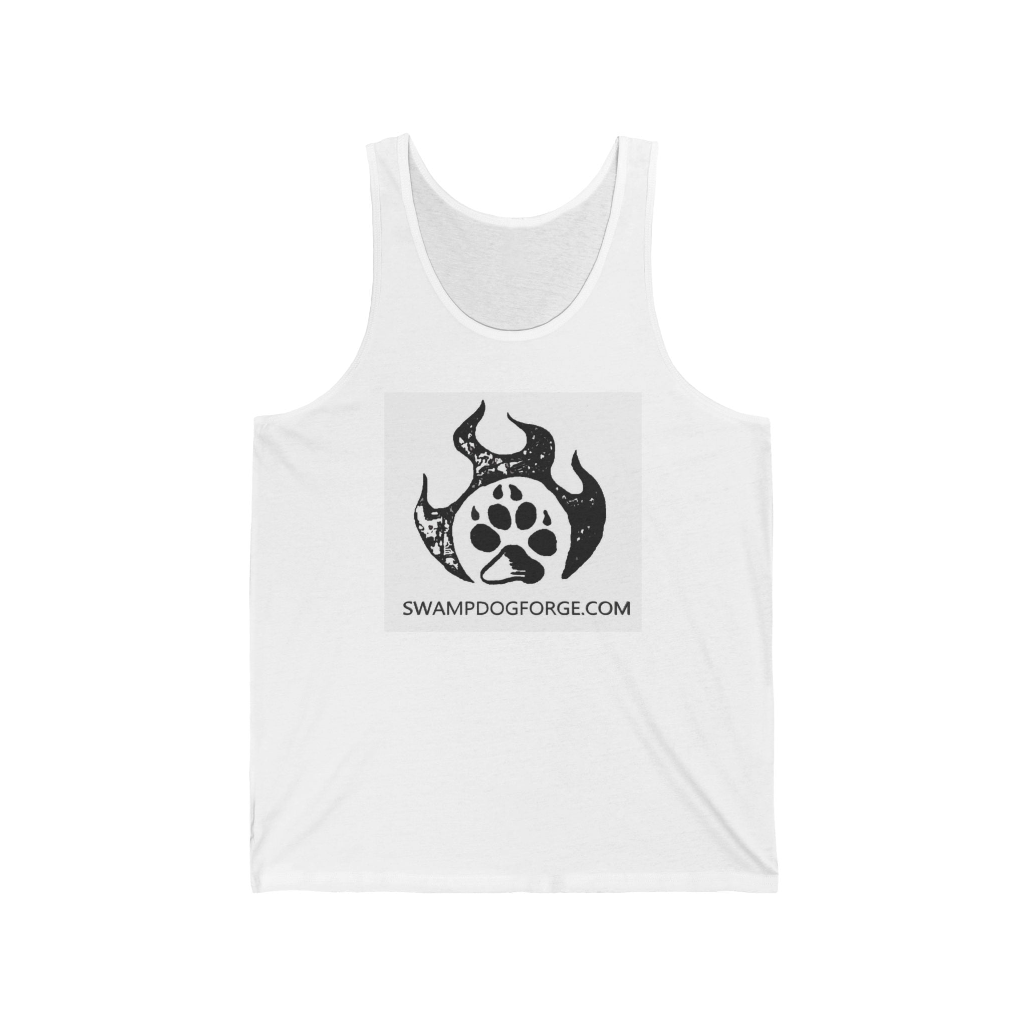 Swamp Dog Forge Logo Tank Top — Paw Flame Graphic Jersey Tank