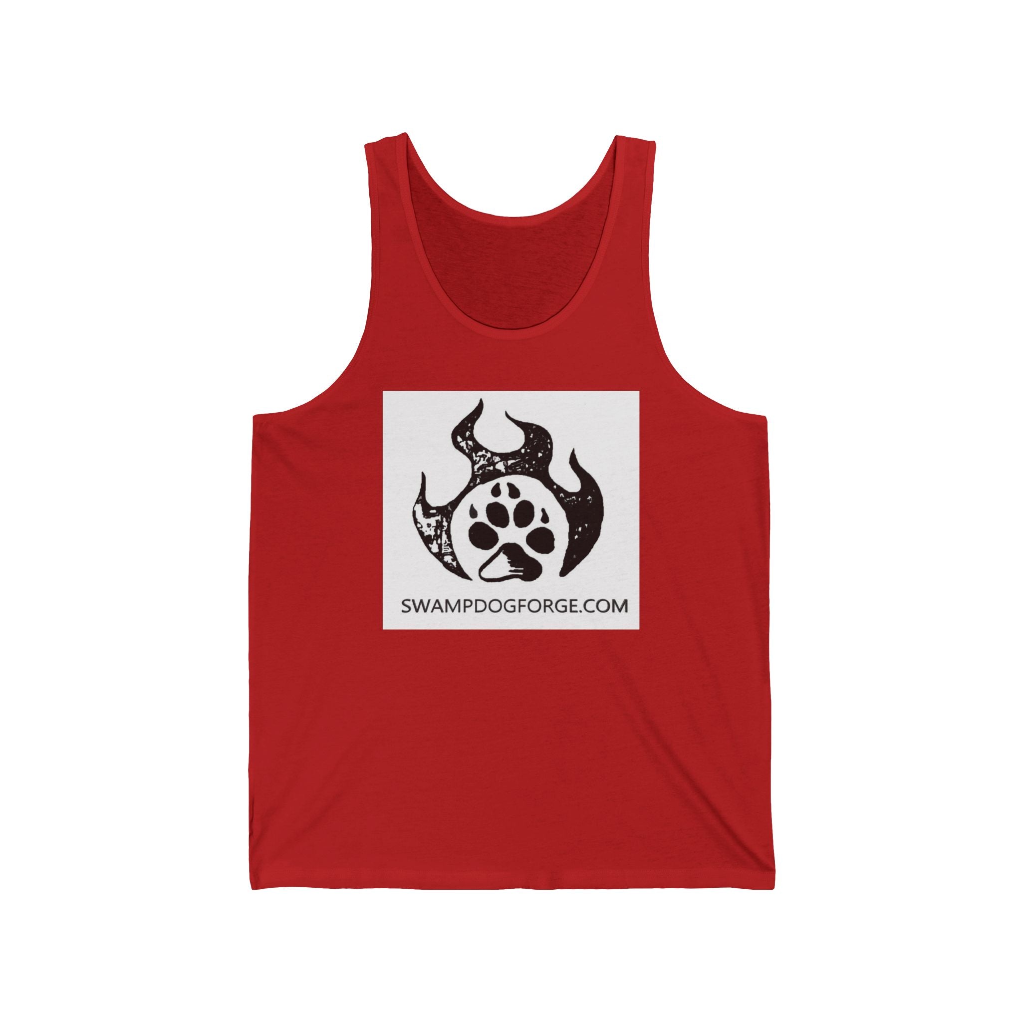 Swamp Dog Forge Logo Tank Top — Paw Flame Graphic Jersey Tank