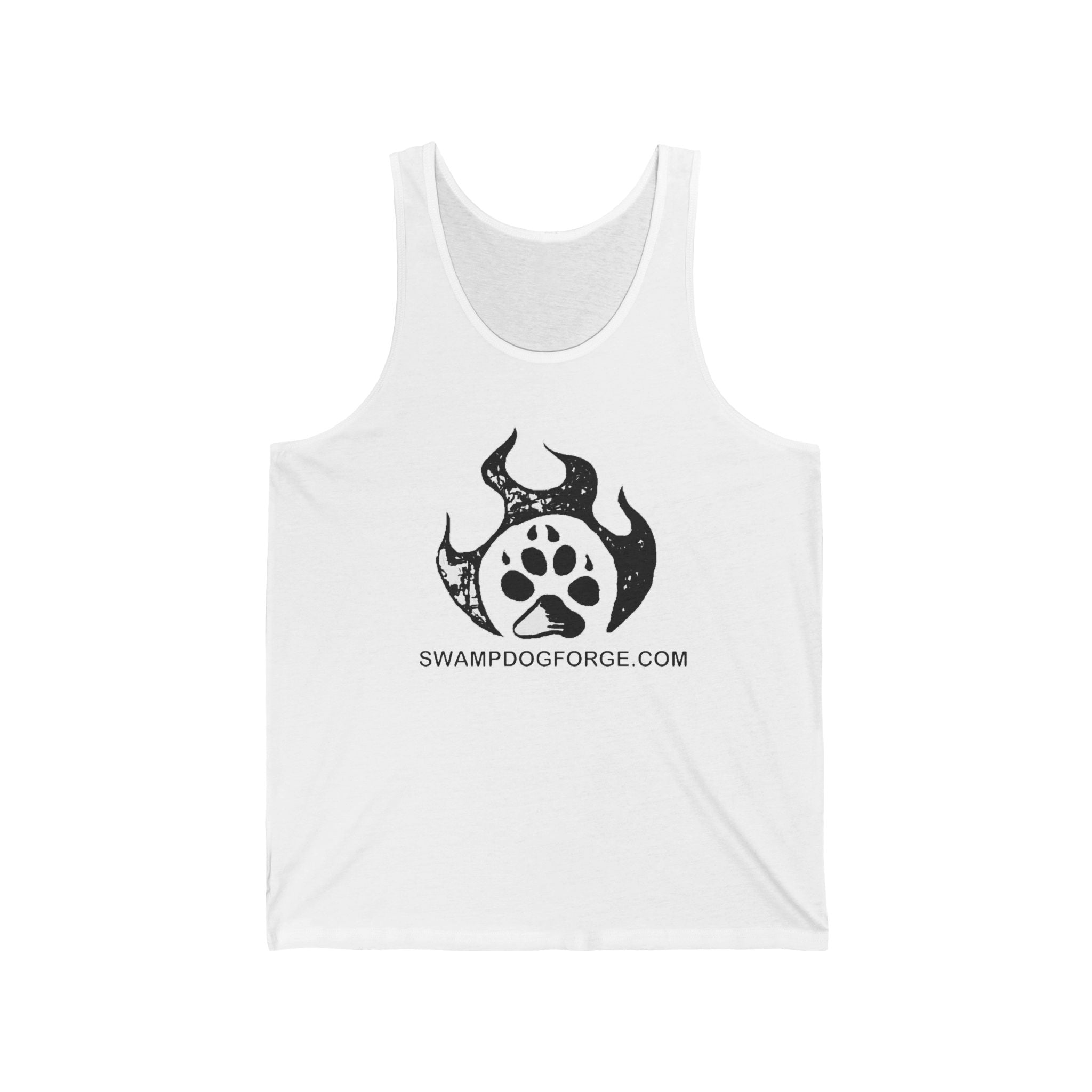 Swamp Dog Forge Logo Tank Top — Paw Flame Graphic Jersey Tank