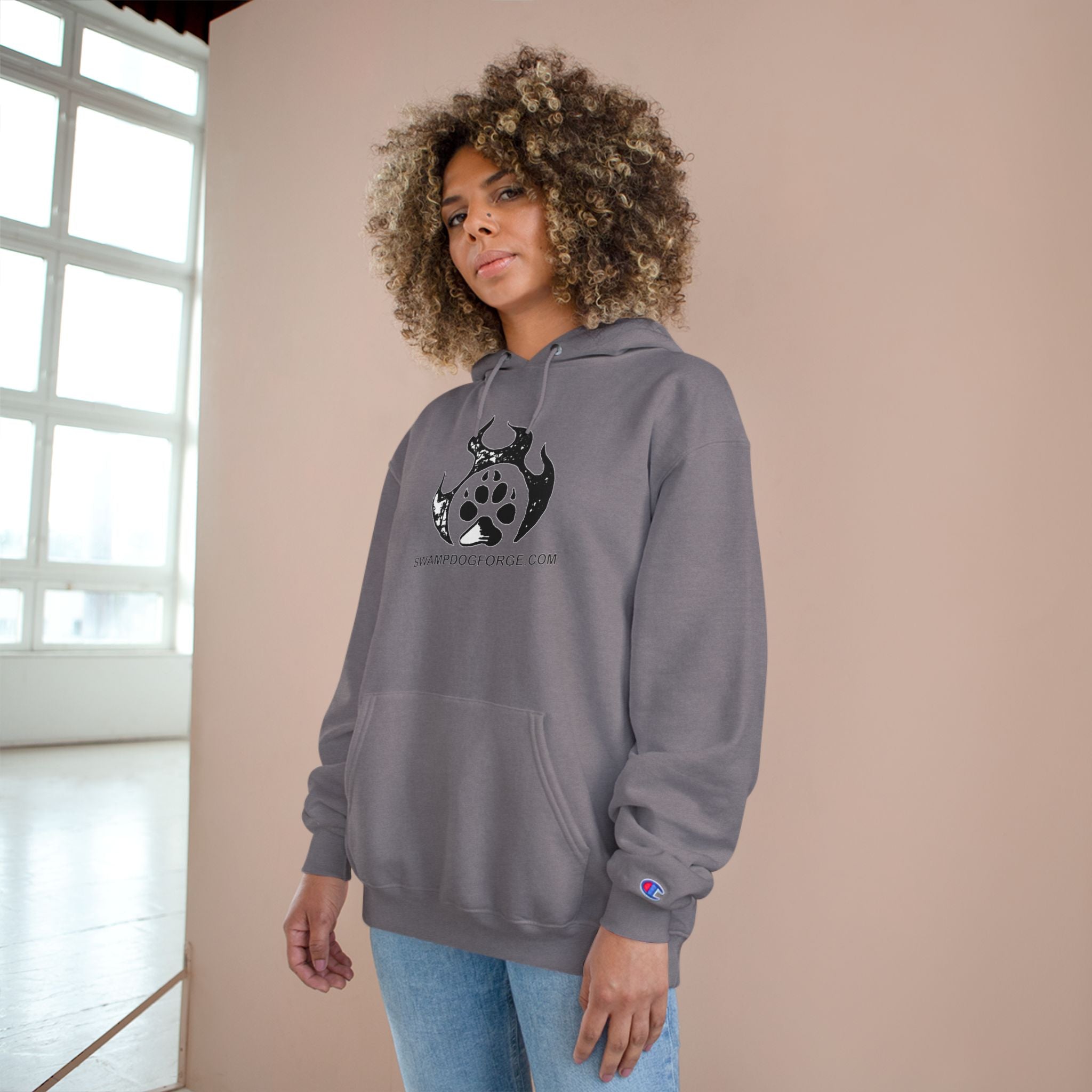 Champion Hoodie — Dark Flame Paw Logo Pullover