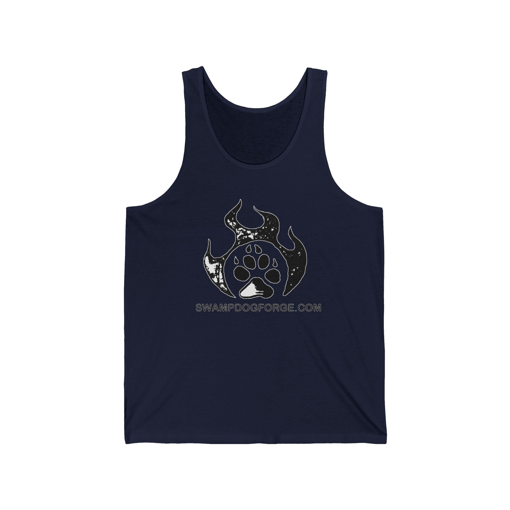 Swamp Dog Forge Logo Tank Top — Paw Flame Graphic Jersey Tank
