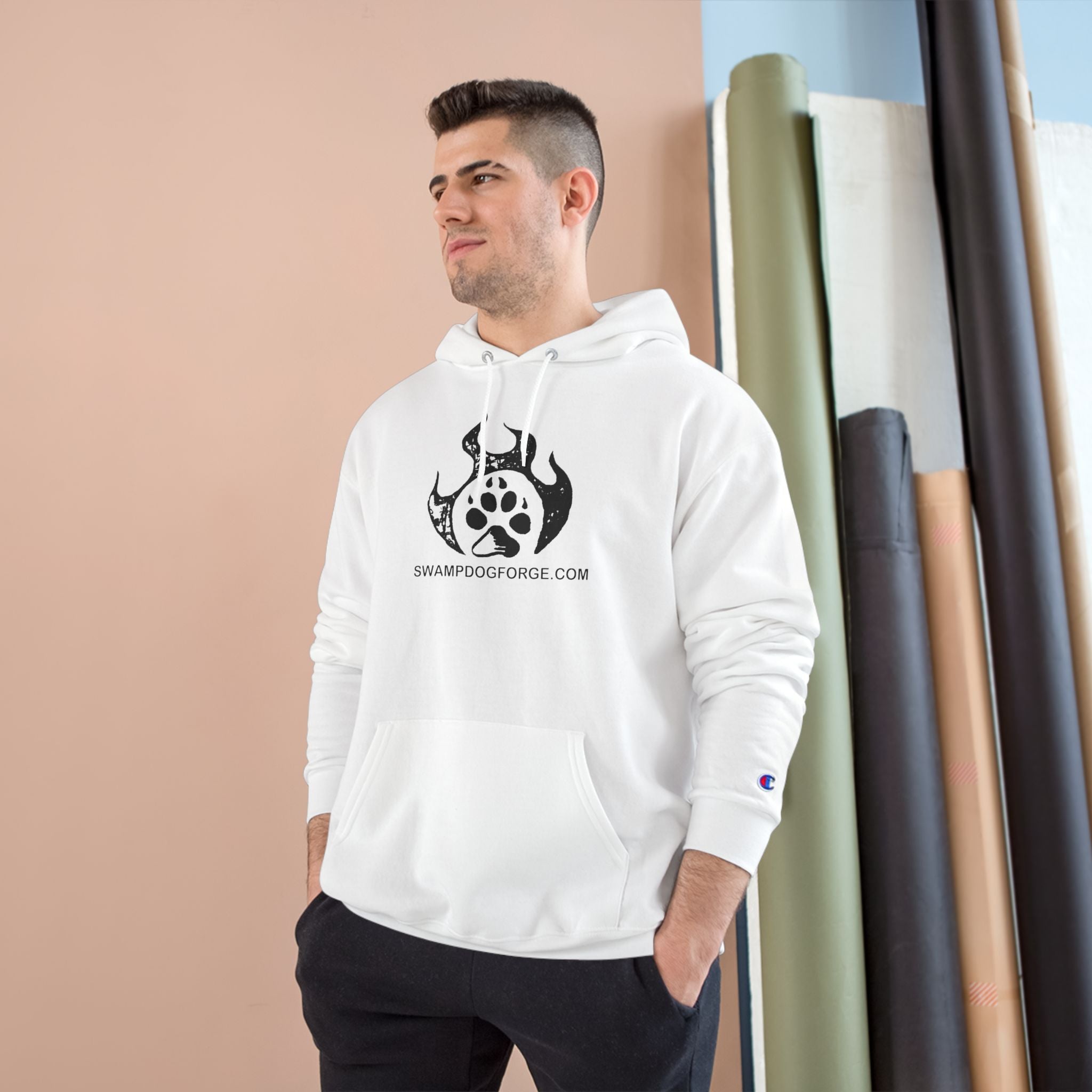 Champion Hoodie — Dark Flame Paw Logo Pullover