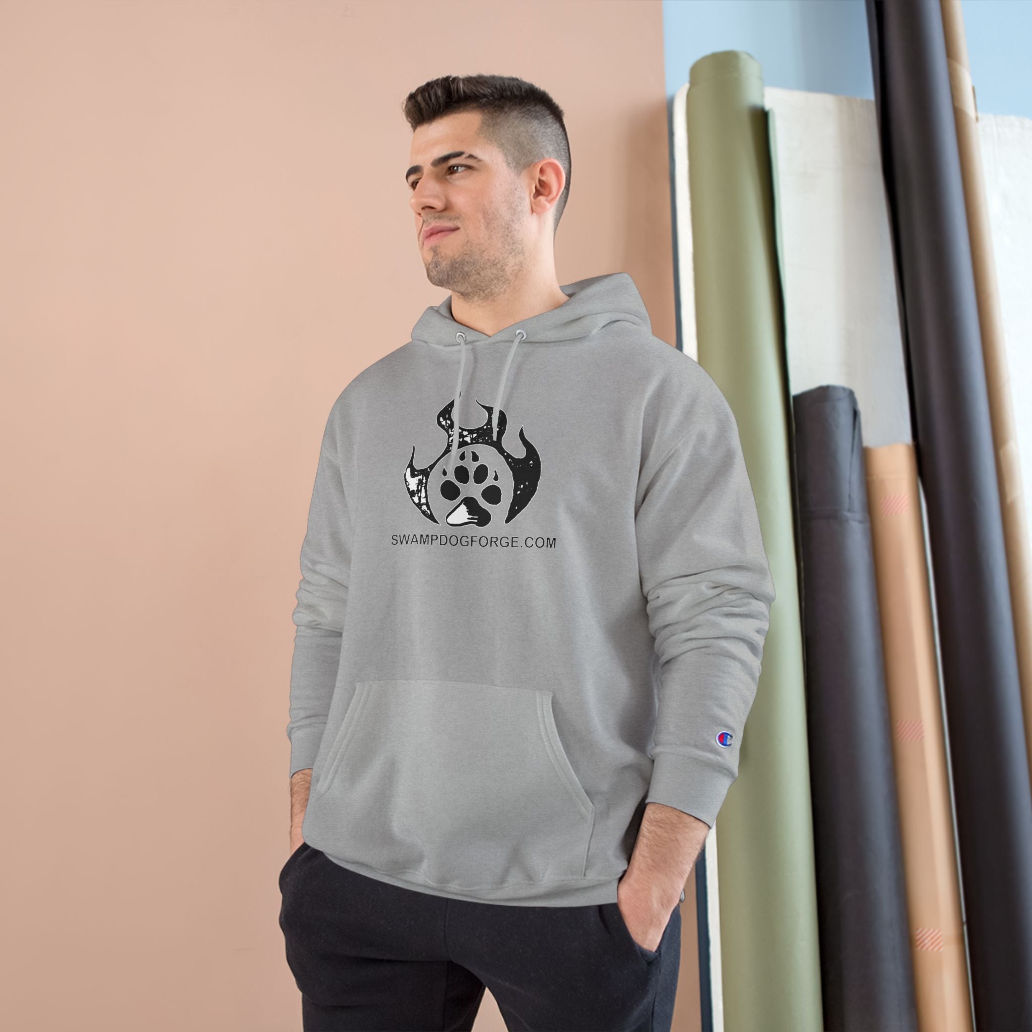Champion Hoodie — Dark Flame Paw Logo Pullover