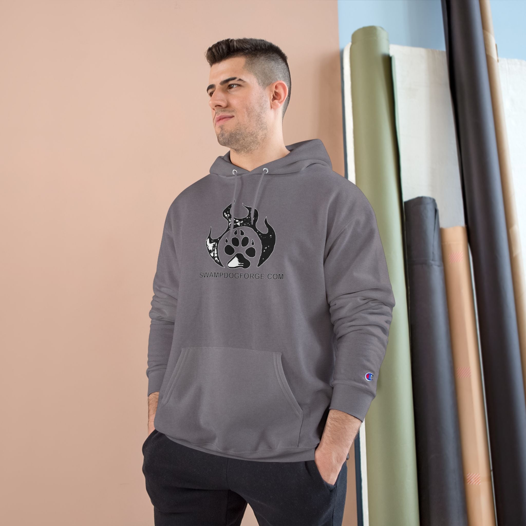 Champion Hoodie — Dark Flame Paw Logo Pullover