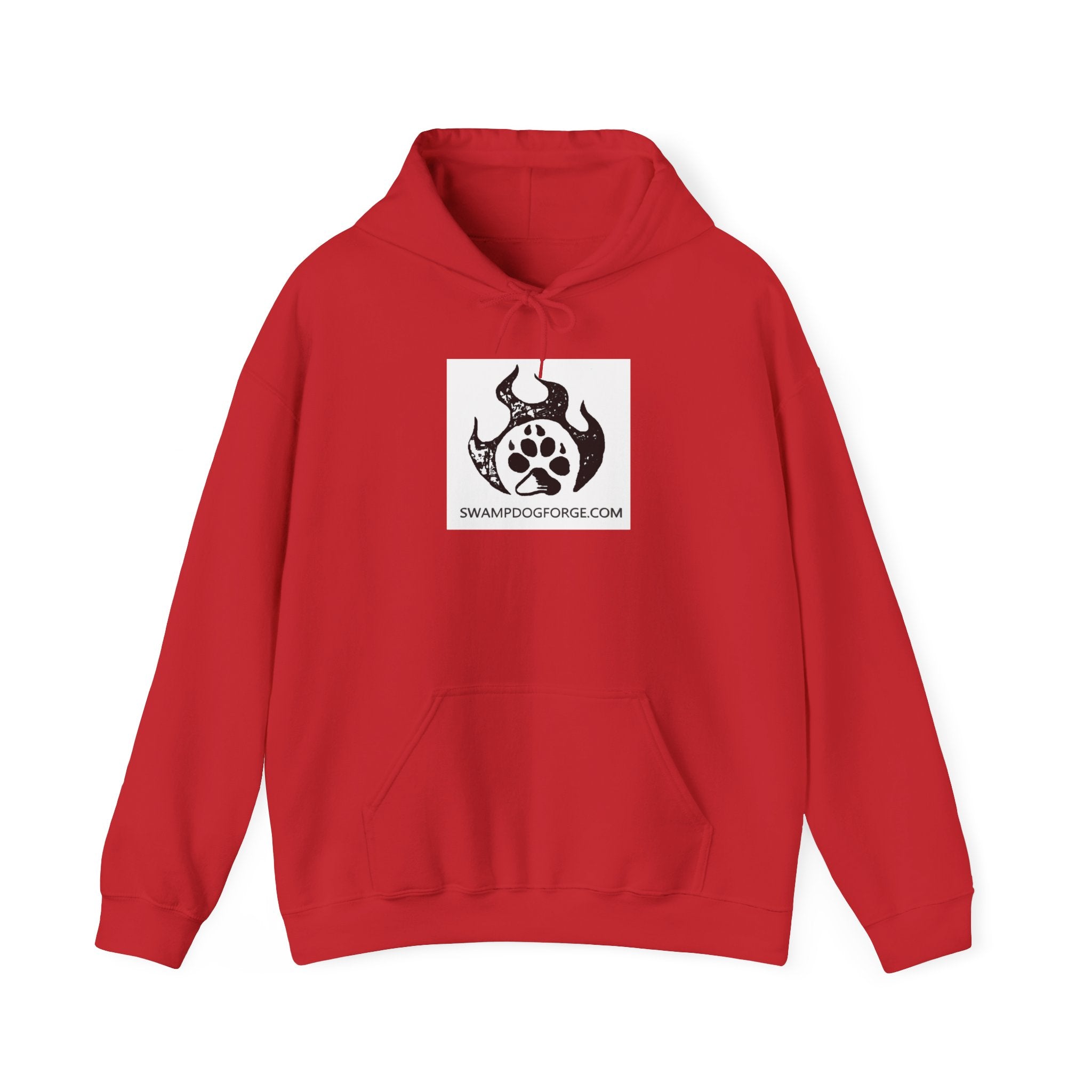 Swamp Dog Forge Paw Flame Hoodie — Logo Pullover for Dog Lovers