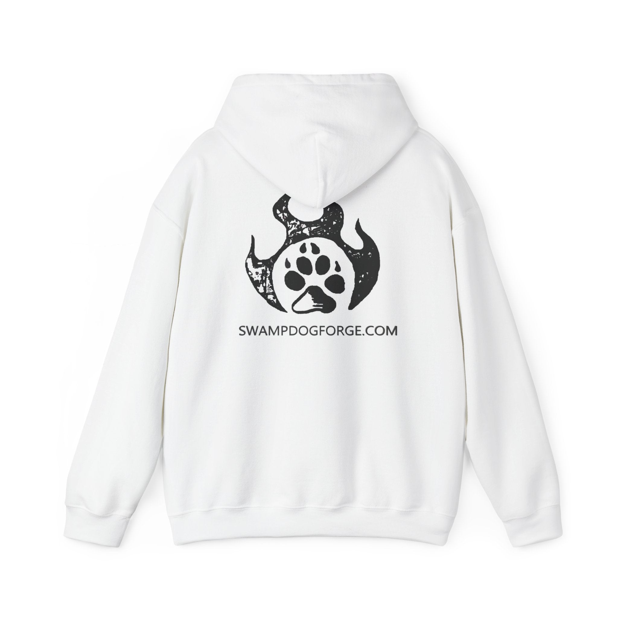Swamp Dog Forge Paw Flame Hoodie — Logo Pullover for Dog Lovers