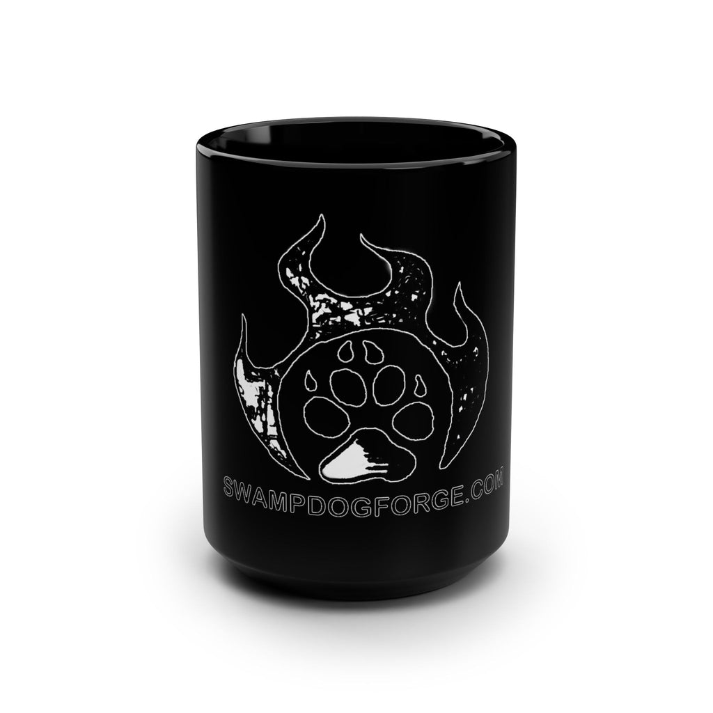 15oz Black Mug — Paw Flame Logo Coffee Cup (sharppugforge.com)