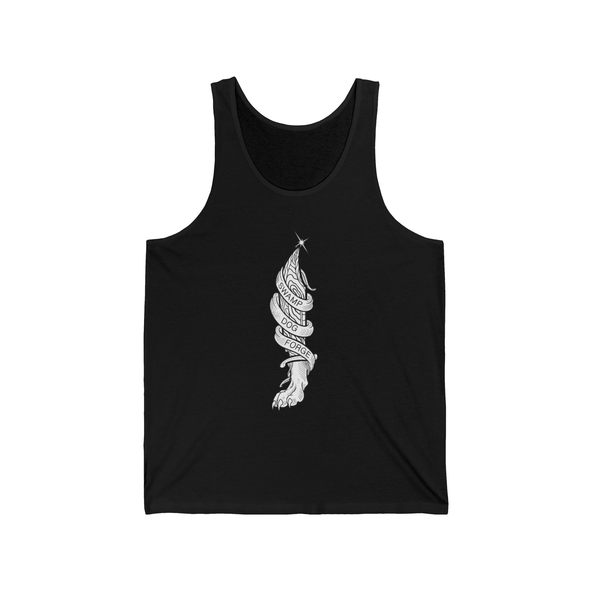 Meditative Shell Tank Top — Minimal Nautical Spiral Seashell Illustration