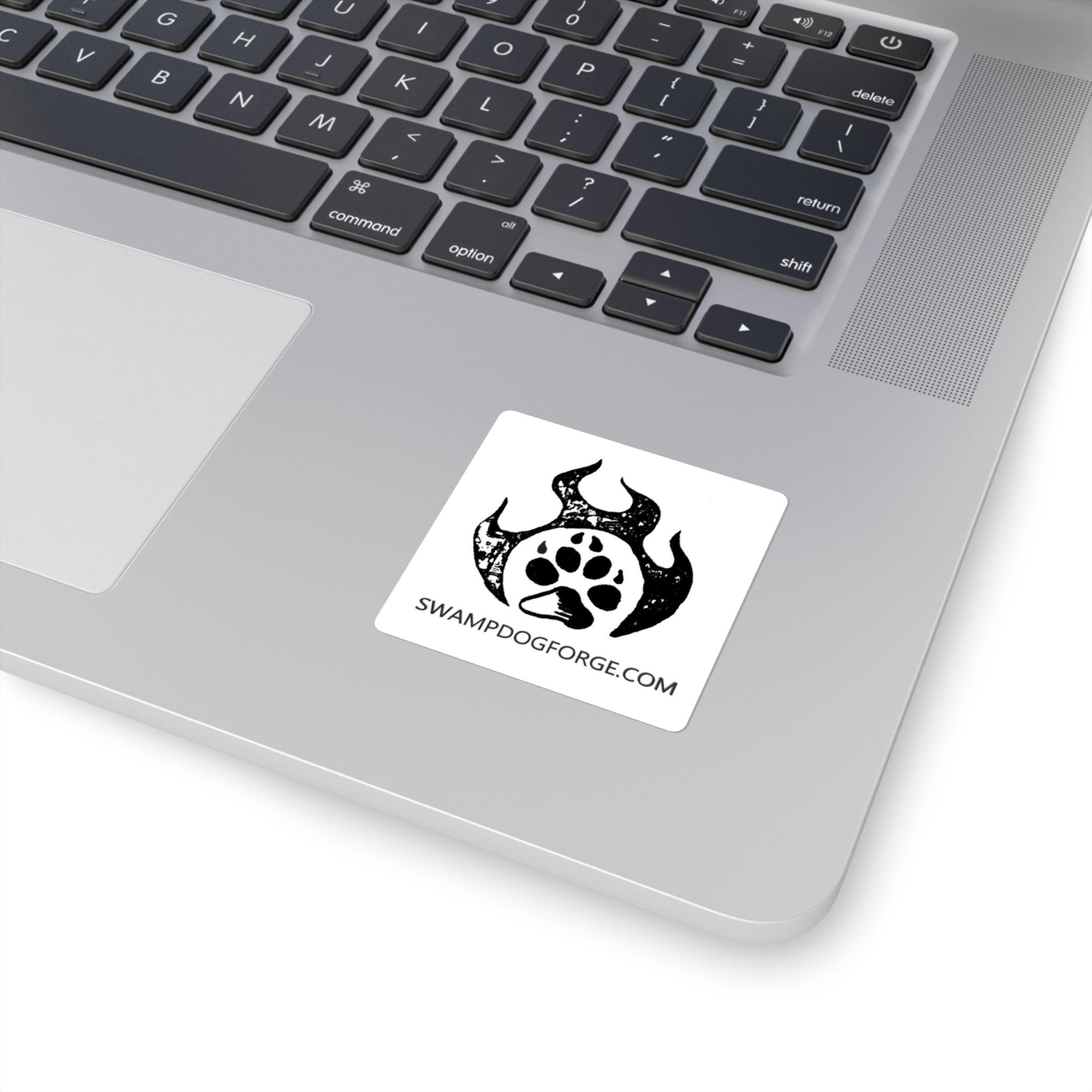 Square Sticker — SwampDogForge Logo Paw Flame (SwampDogForge.com)