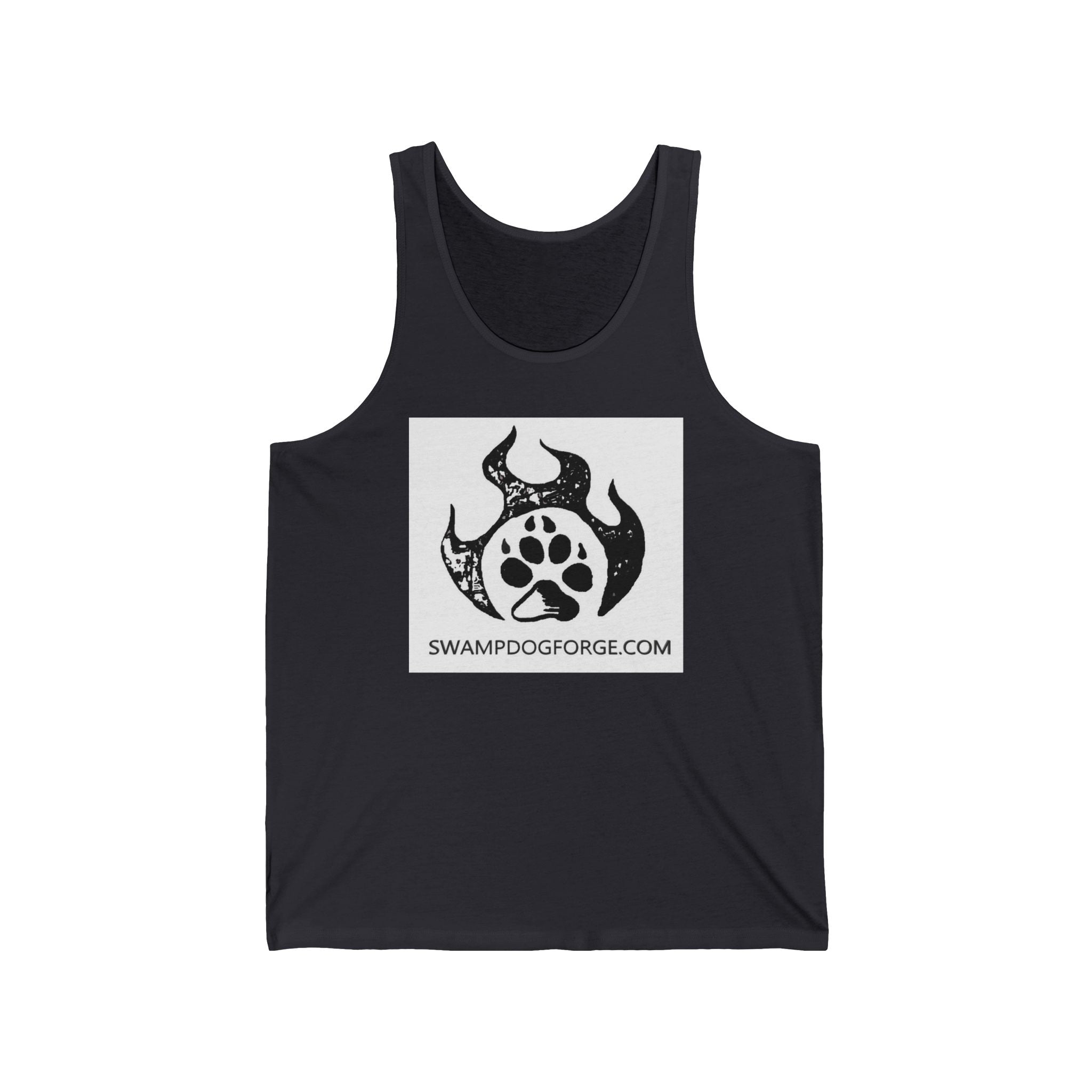 Swamp Dog Forge Logo Tank Top — Paw Flame Graphic Jersey Tank