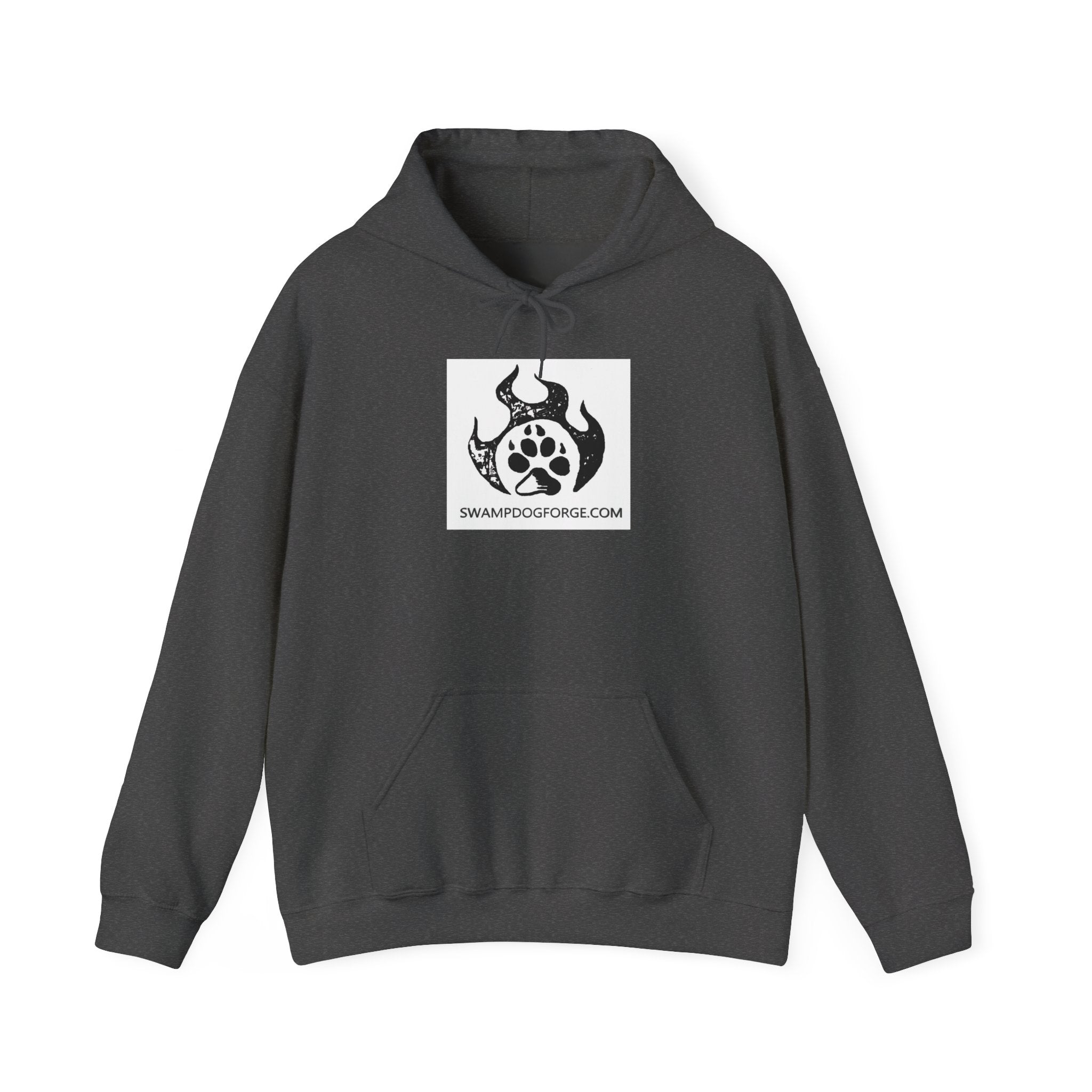 Swamp Dog Forge Paw Flame Hoodie — Logo Pullover for Dog Lovers