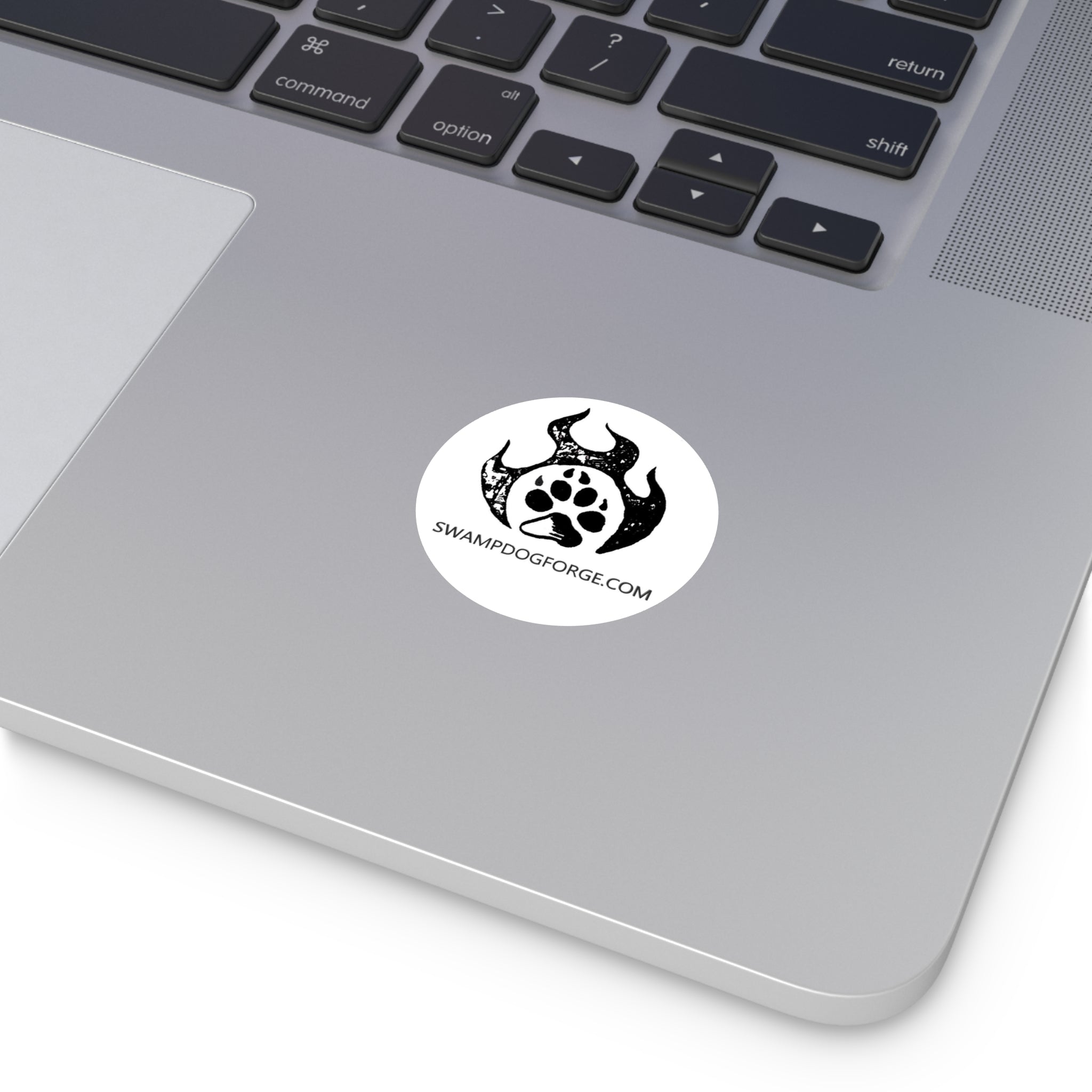 Round Vinyl Sticker — SwampDogForge Paw Logo Sticker (Durable Weatherproof Decal)