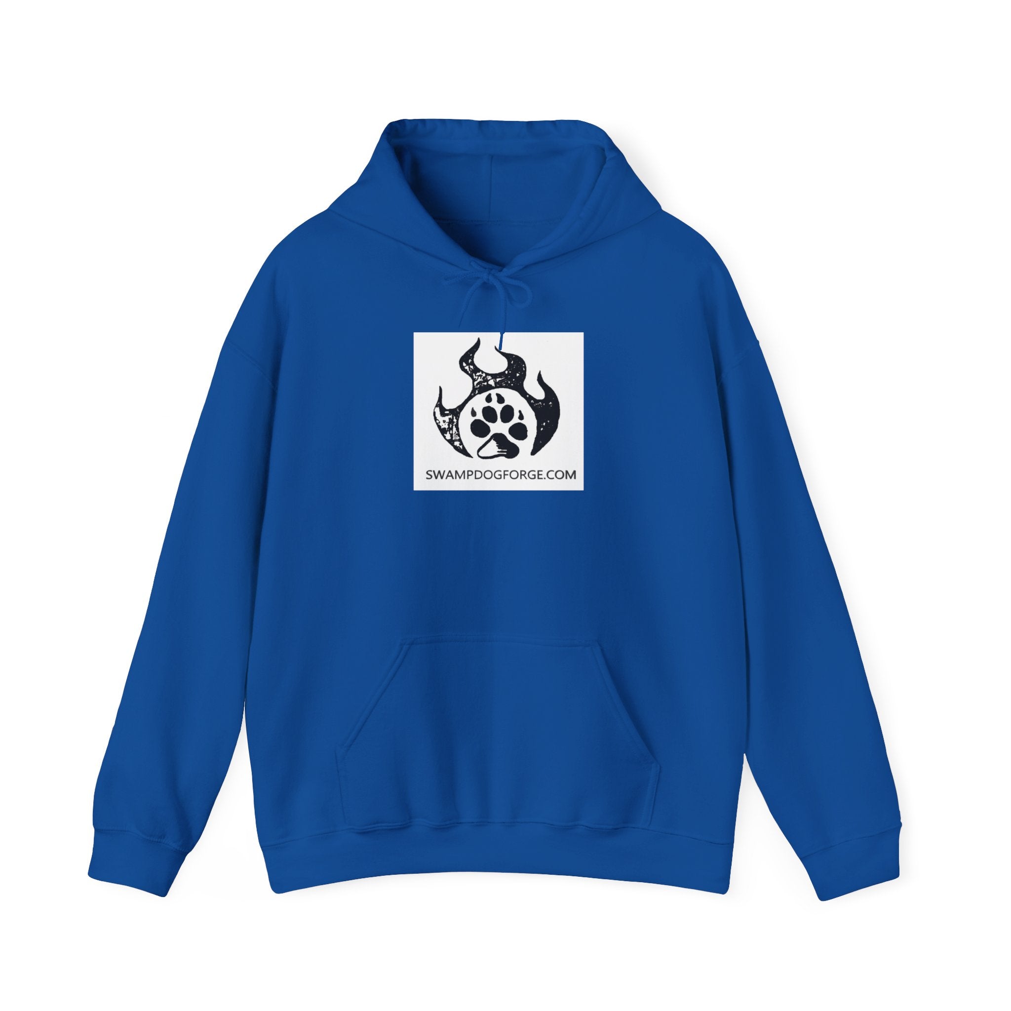 Swamp Dog Forge Paw Flame Hoodie — Logo Pullover for Dog Lovers