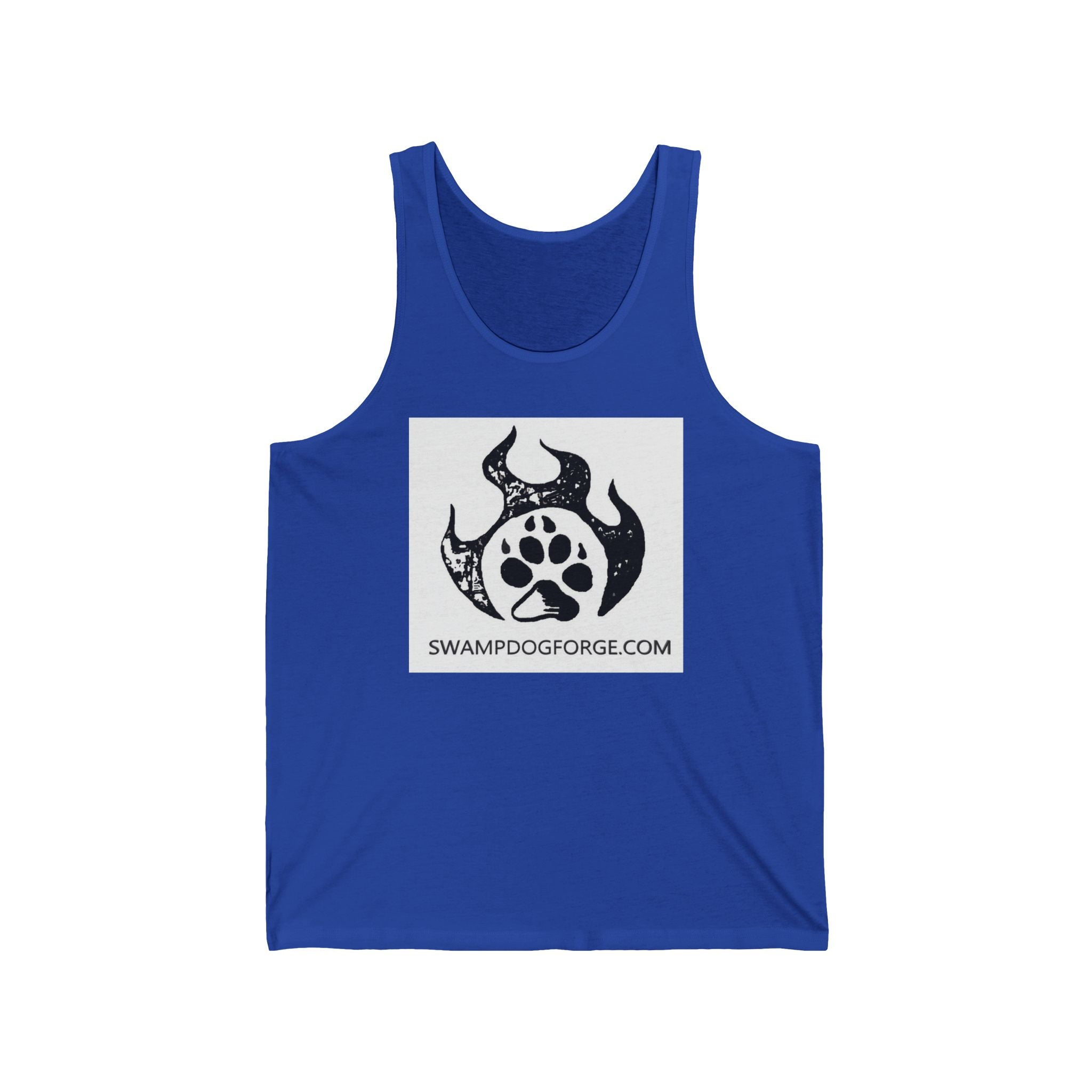 Swamp Dog Forge Logo Tank Top — Paw Flame Graphic Jersey Tank