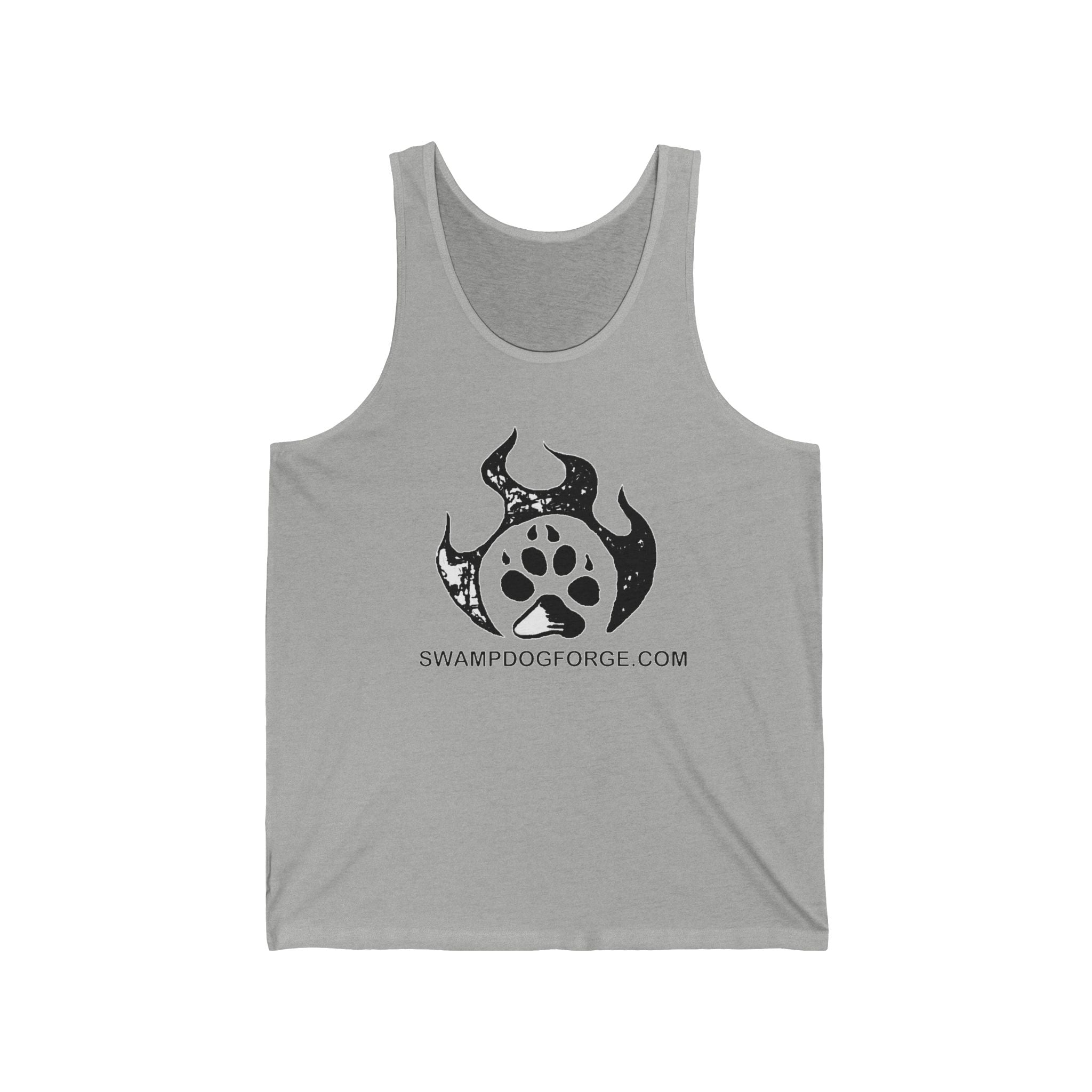 Swamp Dog Forge Logo Tank Top — Paw Flame Graphic Jersey Tank