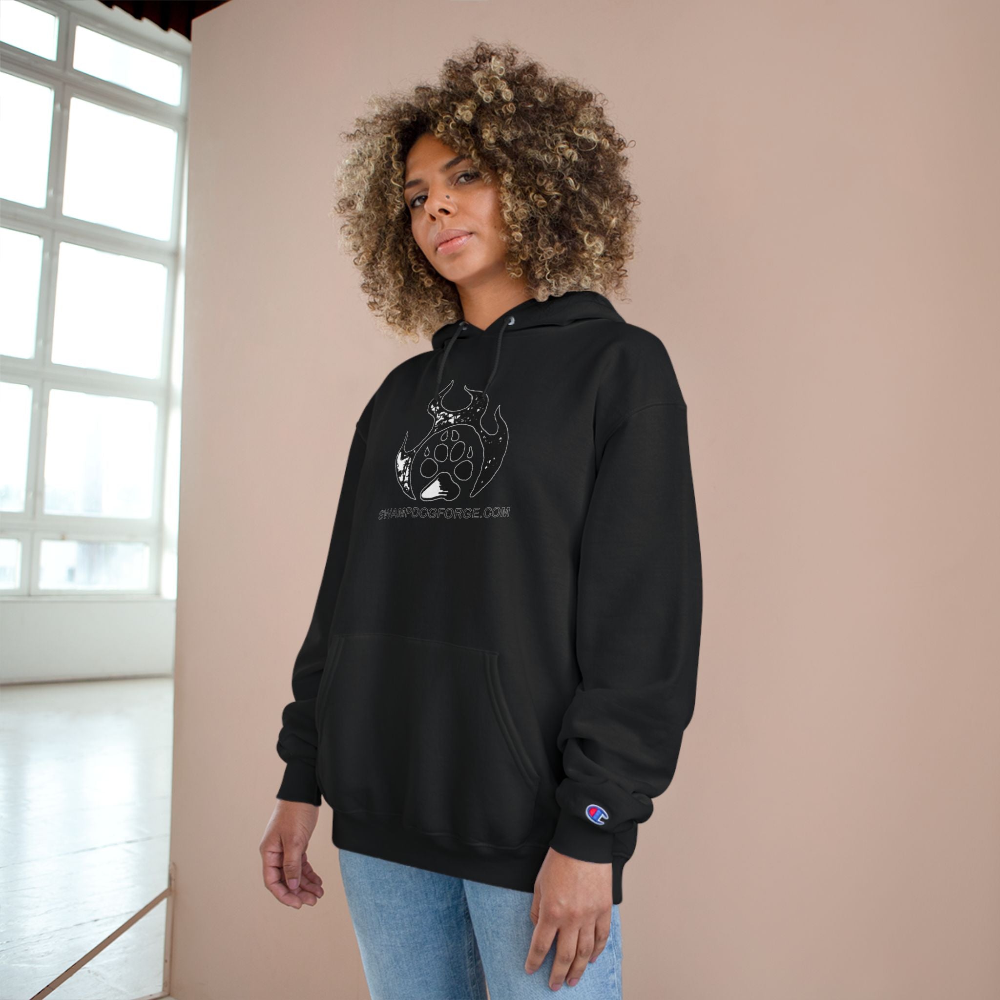 Champion Hoodie — Dark Flame Paw Logo Pullover