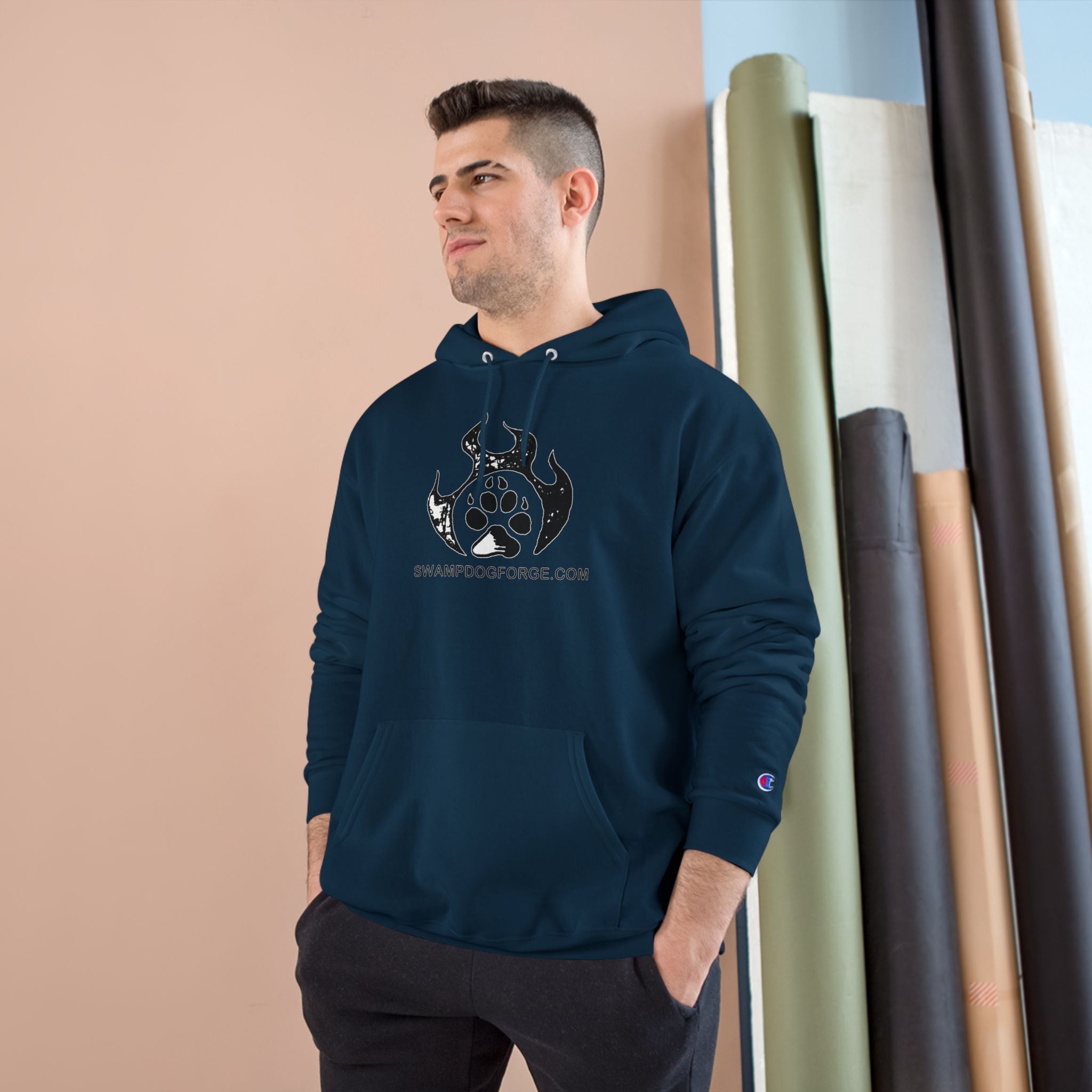 Champion Hoodie — Dark Flame Paw Logo Pullover