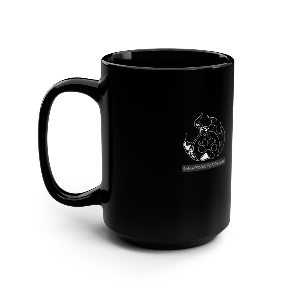 Black 15oz Mug — Nautical Compass Anchor Sketch Mug
