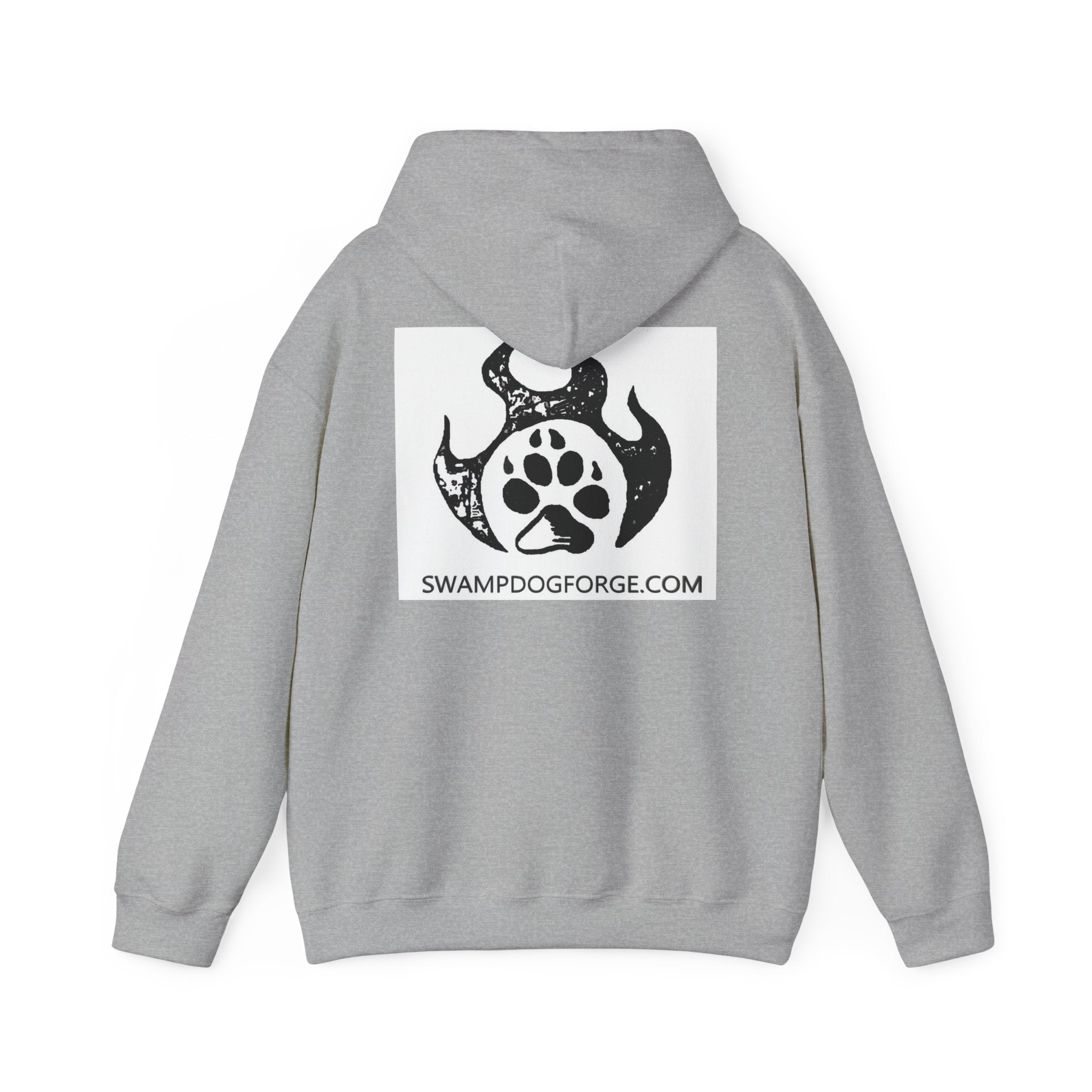 Swamp Dog Forge Paw Flame Hoodie — Logo Pullover for Dog Lovers