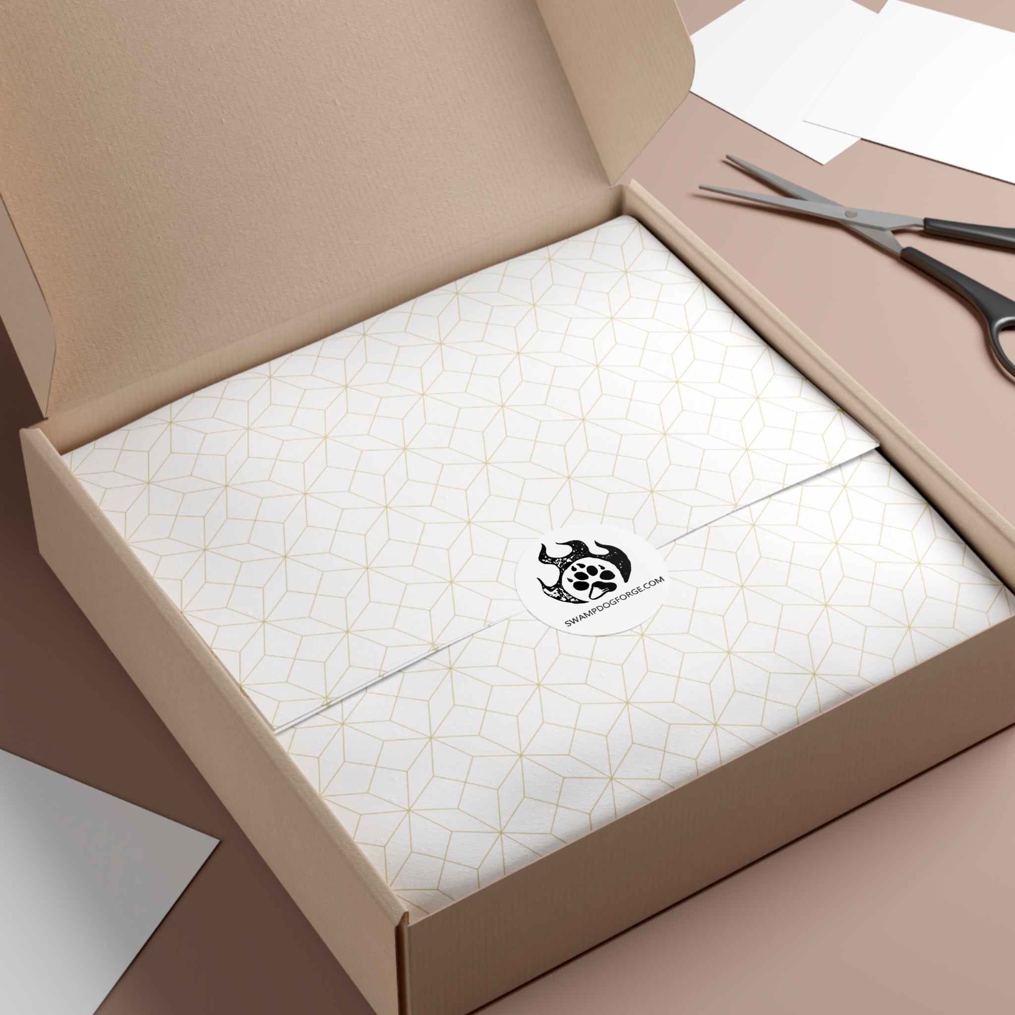 Round Vinyl Sticker — SwampDogForge Paw Logo Sticker (Durable Weatherproof Decal)