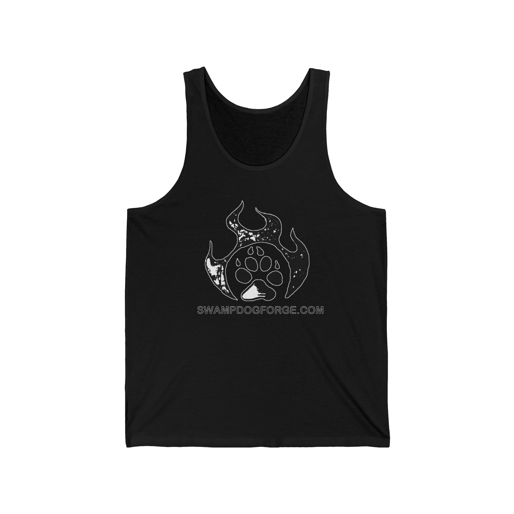 Swamp Dog Forge Logo Tank Top — Paw Flame Graphic Jersey Tank