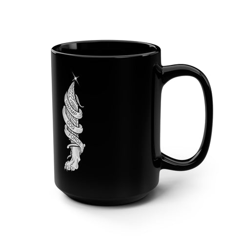 Black 15oz Mug — Nautical Compass Anchor Sketch Mug