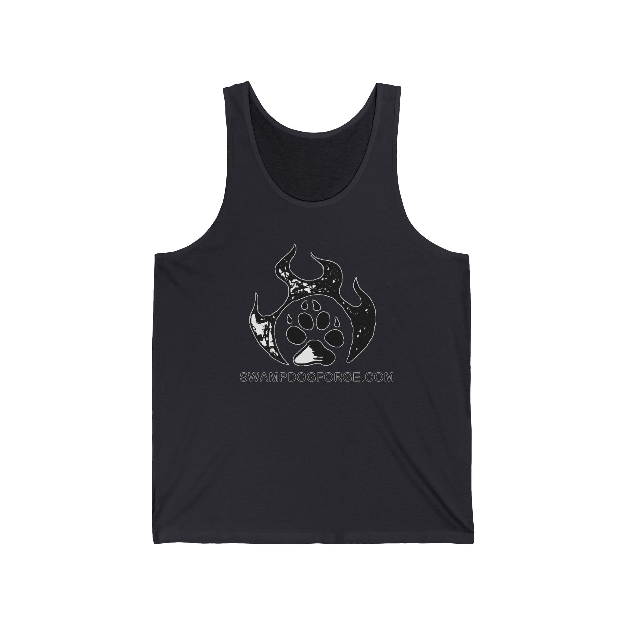 Swamp Dog Forge Logo Tank Top — Paw Flame Graphic Jersey Tank