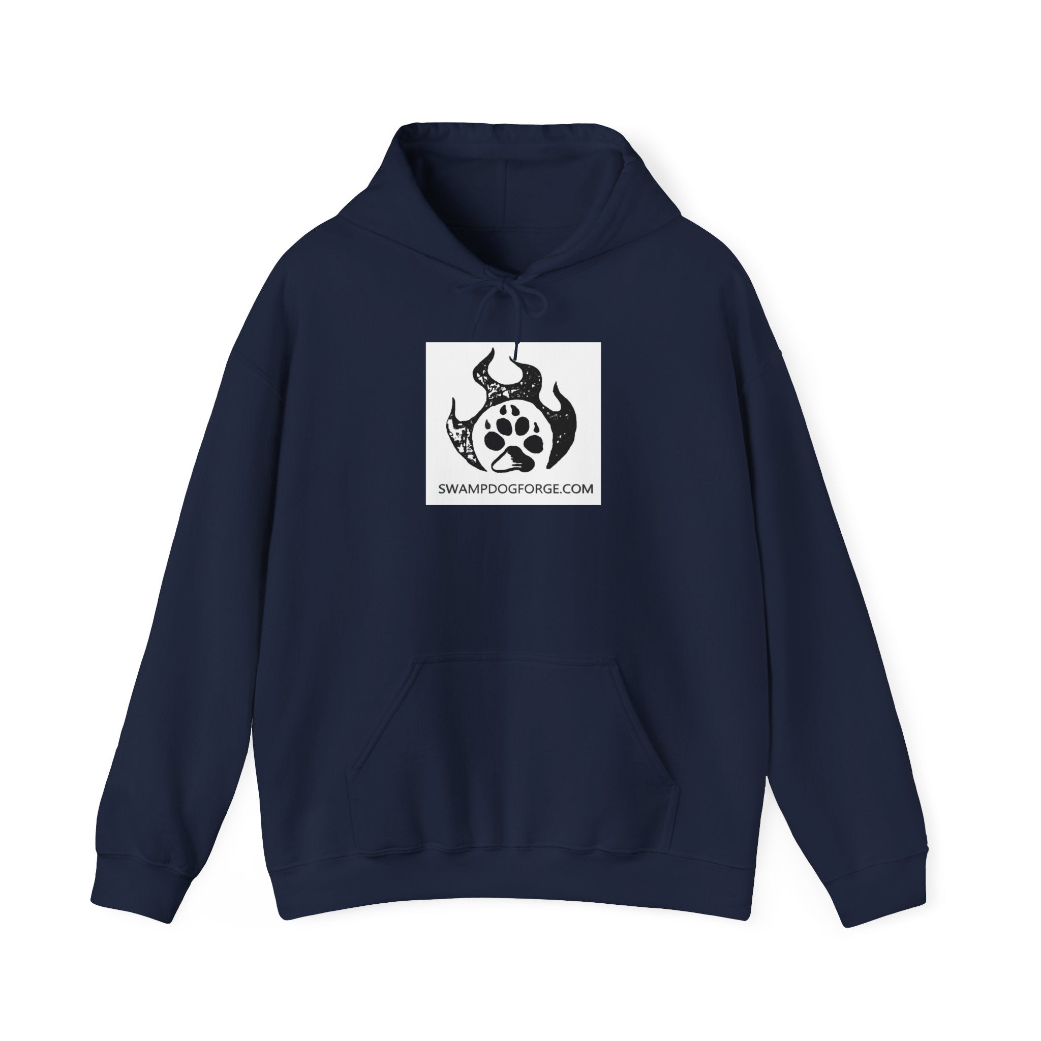 Swamp Dog Forge Paw Flame Hoodie — Logo Pullover for Dog Lovers