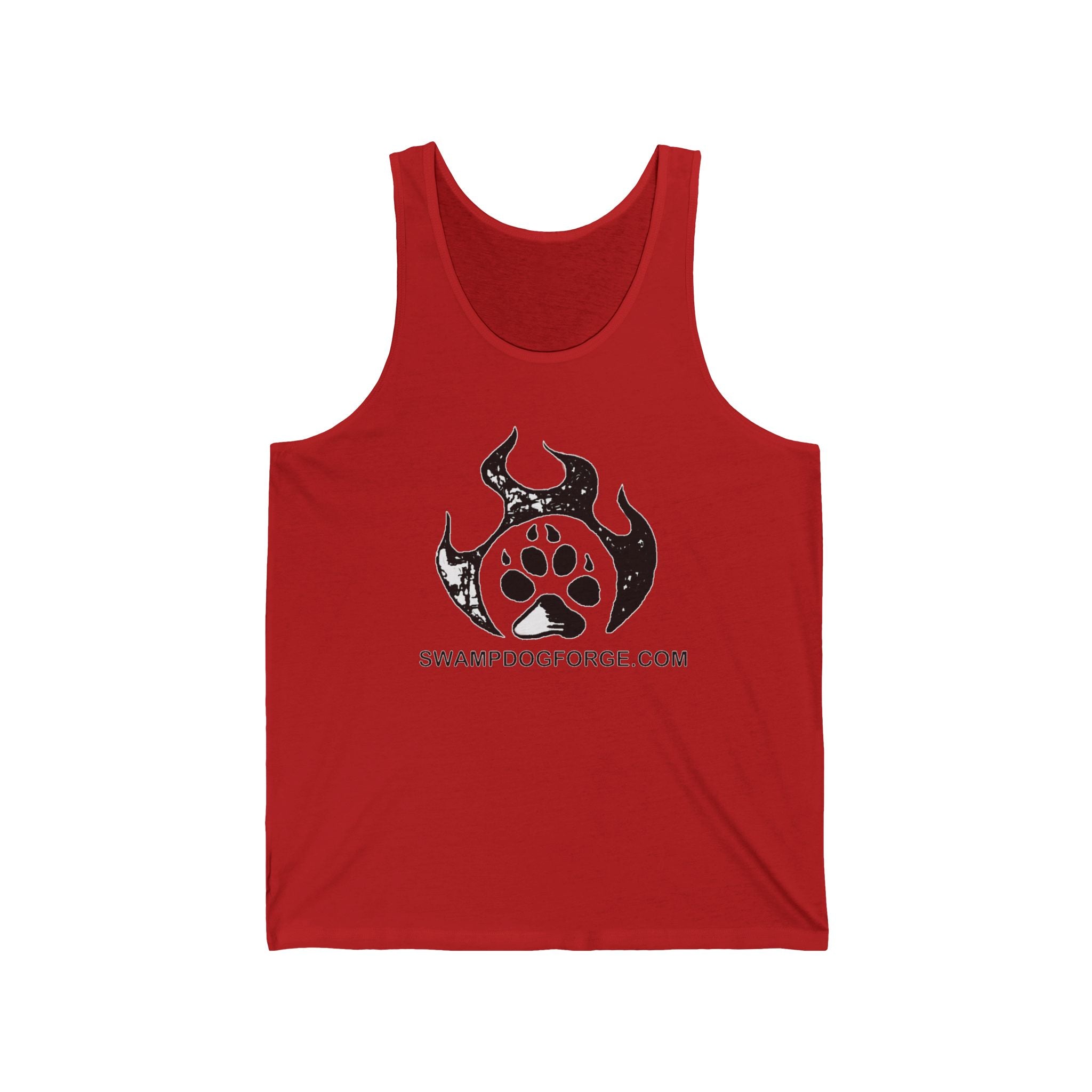 Swamp Dog Forge Logo Tank Top — Paw Flame Graphic Jersey Tank