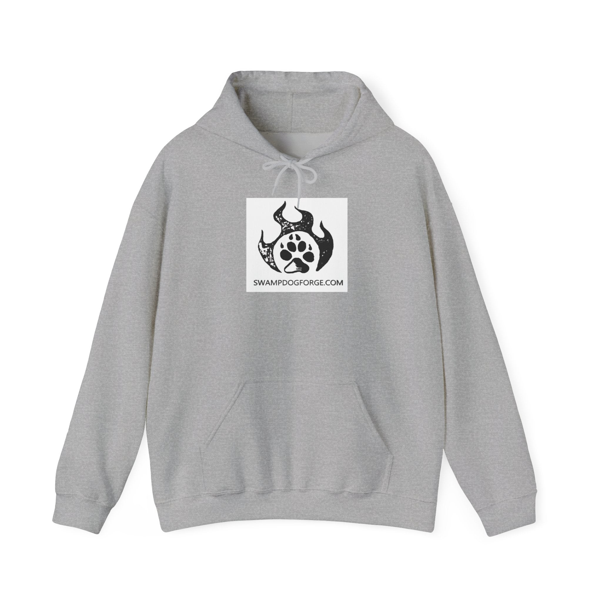 Swamp Dog Forge Paw Flame Hoodie — Logo Pullover for Dog Lovers
