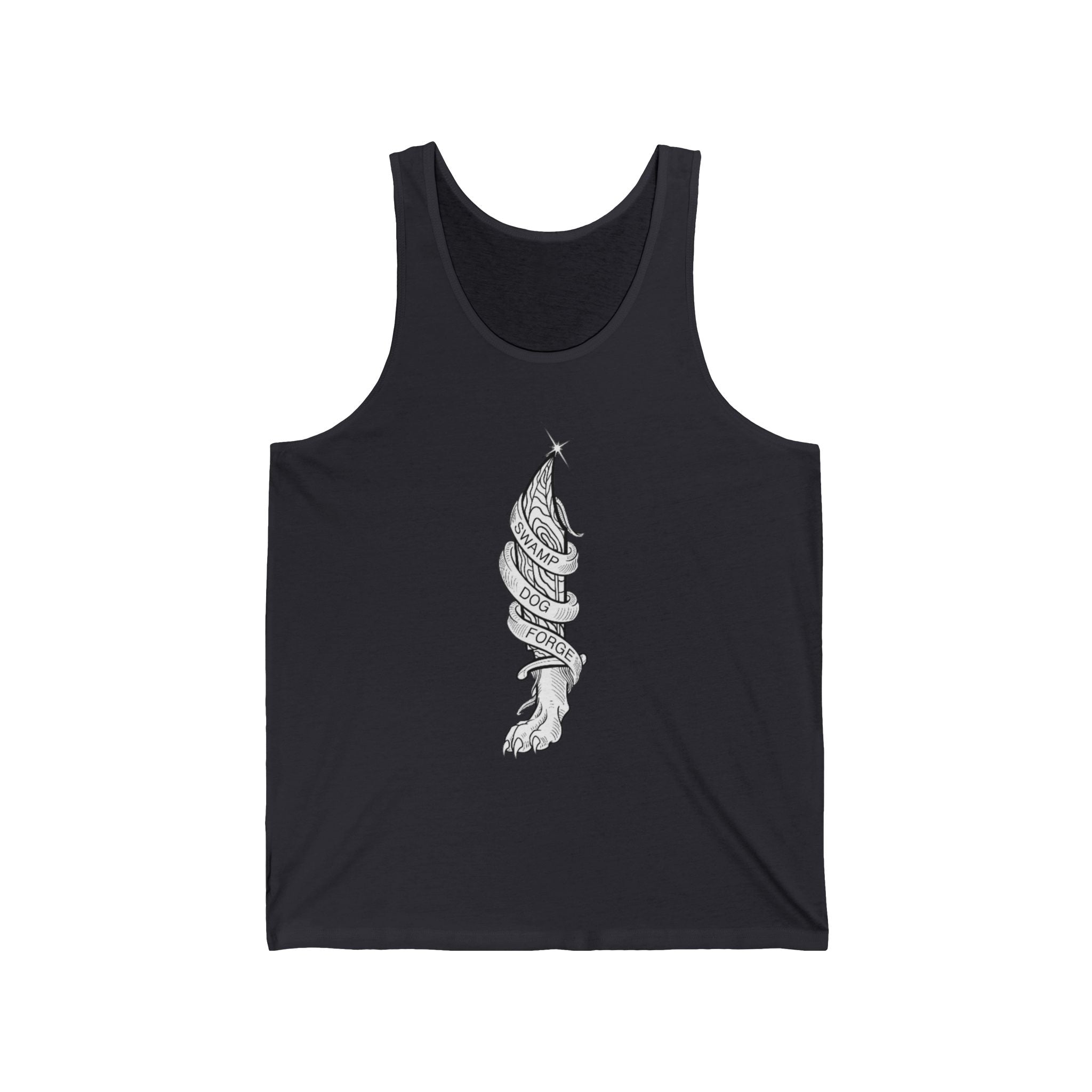 Meditative Shell Tank Top — Minimal Nautical Spiral Seashell Illustration