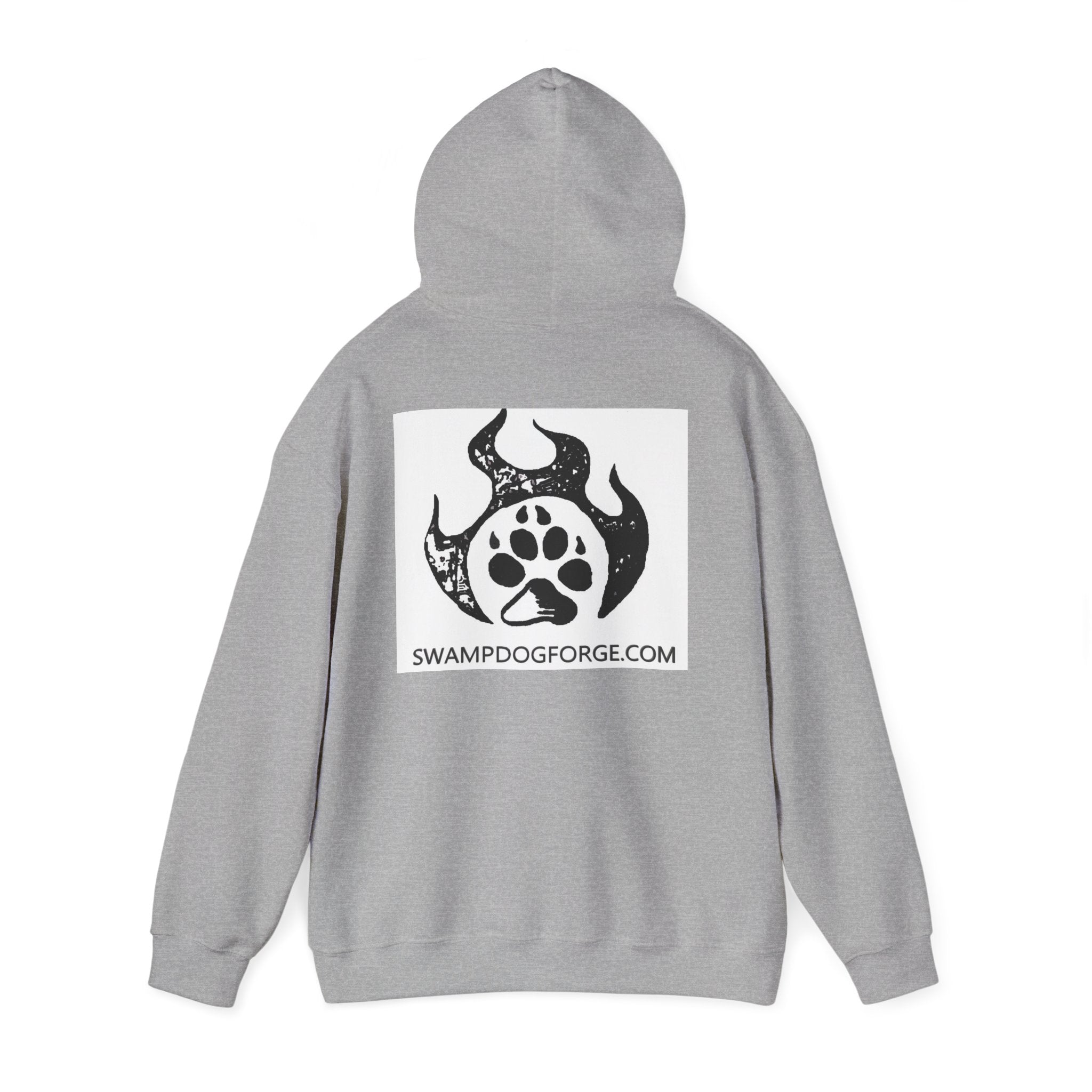 Swamp Dog Forge Paw Flame Hoodie — Logo Pullover for Dog Lovers