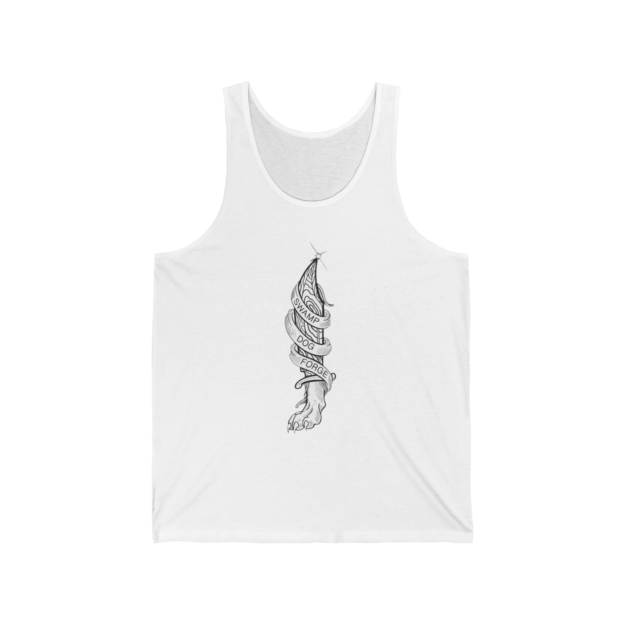 Meditative Shell Tank Top — Minimal Nautical Spiral Seashell Illustration