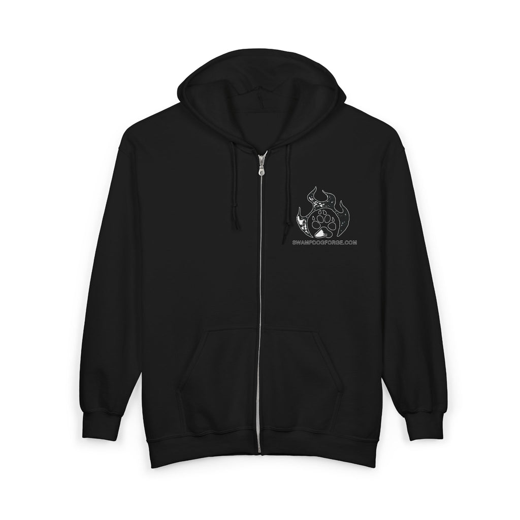 Skull Rorschach Full-Zip Hoodie – Dark Gothic Graphic Zip-Up